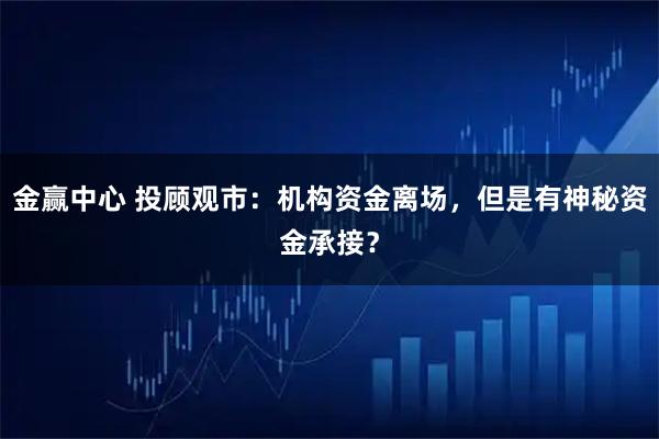 金赢中心 投顾观市：机构资金离场，但是有神秘资金承接？